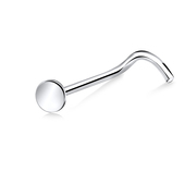 Pin Shaped Silver Curved Nose Stud NSKB-70